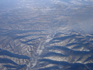 航空機内から見たシベリアの大地