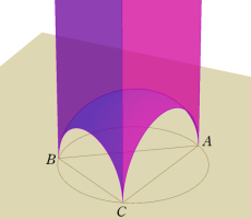 理想四面体の図(上半空間内部)