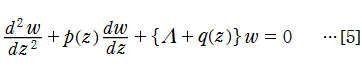 固有値Λを持つ2階線形常微分方程式