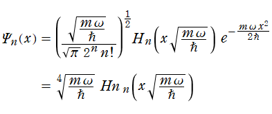 1次元調和振動子のSchrödinger方程式の解