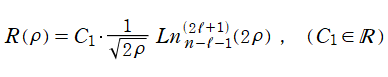正規化Laguerre陪関数によるR(ρ)の表示式
