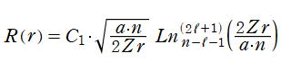 正規化Laguerre陪関数によるR(r)の表示式