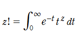 階乗関数z!に対する第2種Euler積分
