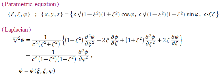 扁平回転楕円体座標の他の定義式