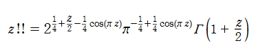 二重階乗関数の定義式
