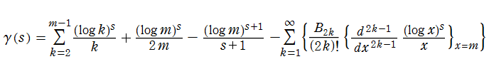 Stieltjes関数のEuler-Maclaurin和（簡易型）