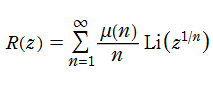 Riemann素数計数関数の定義式