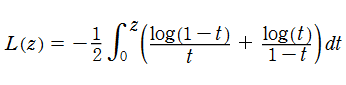 Rogers の二重対数関数の定義式