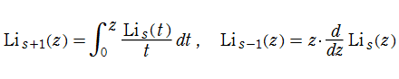 ポリ対数関数の漸化式