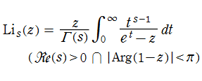 ポリ対数関数の積分表示式