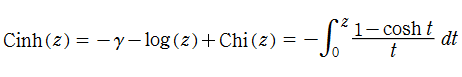 積分双曲線関数Cinh(z)の積分表示式