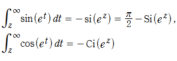 指数三角関数の積分関数の定義式