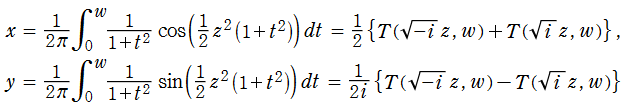 OwenのＴ関数を用いるパラメトリック曲線群の式