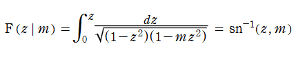 逆Jacobiの楕円関数(楕円積分)