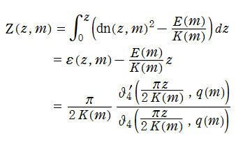 Jacobiの第2種楕円関数Z(z,m)の定義式