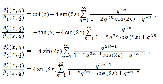 楕円テータ関数の有理三角関数項級数