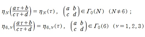 Conway-Nortonの楕円モジュラー関数の不変性