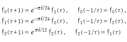 Weberの楕円モジュラー関数のモジュラー群変換