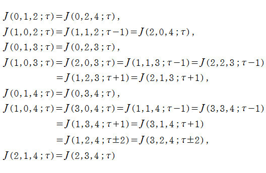 一般の楕円モジュラー関数の同値関係