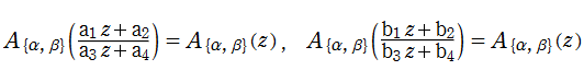 A{α,β}(z)の保型性