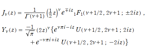 Bessel関数と合流型超幾何関数の関係