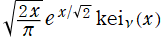 Sqrt(2x/π)*exp(x/Sqrt(2))*kei[ν](x)