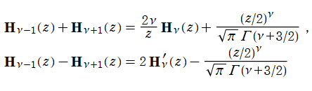 Struve関数の隣接関係式