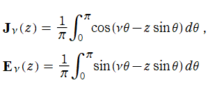 Anger関数・Weber関数の積分表示式