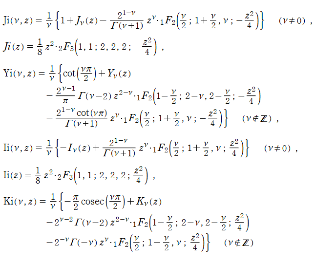 積分Bessel関数の一般超幾何関数による閉形式