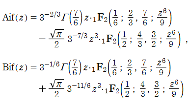 Airy-Fresnel関数の一般超幾何関数による閉形式