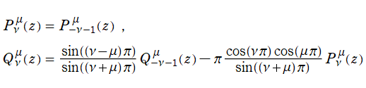 Legendre陪関数のνに関する反転公式