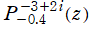 P[-0.4, -3+2i](z)