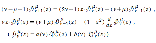 Hobson型Legendre陪関数の線形漸化式