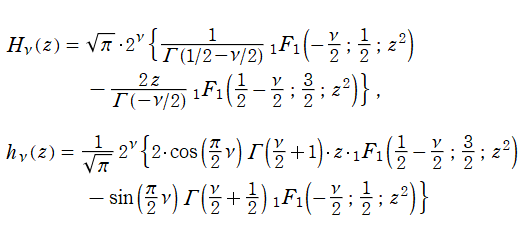 Hermite関数の合流型超幾何関数表示式