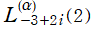 L[-3+2i, α](2)