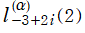 l[-3+2i, α](2)