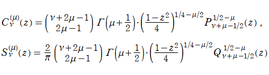 Gegenbauer関数のLegendre陪関数表示式