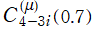 C[4-3i, (μ)](0.7)