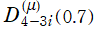 D[4-3i, (μ)](0.7)