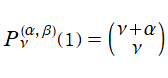 z=1での第1種Jacobi関数の値