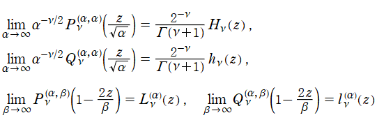 Jacobi関数のα, βに対する極限