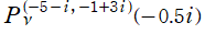 P[ν, (－5－i, －1＋3i)](－0.5i)