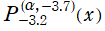 P[－3.2, (α, －3.7)](x)