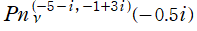 Pn[ν, (－5－i, －1＋3i)](－0.5i)
