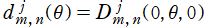 d[m, n, j](θ) = D[m, n, j](0, θ, 0)
