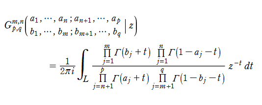 MeijerのG関数の積分表示式