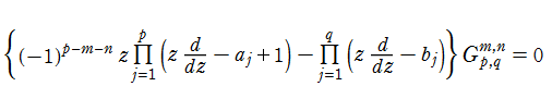 MeijerのG関数が満たす微分方程式