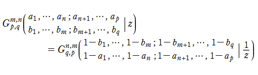 MeijerのG関数が満たす反転公式