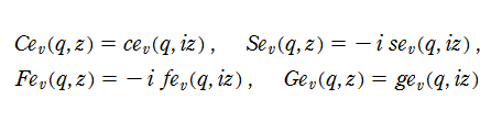 変形Mathieu関数の定義