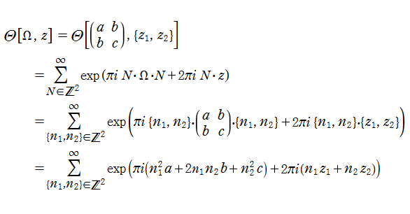 Riemannテータ関数のFourier級数（種数=2）